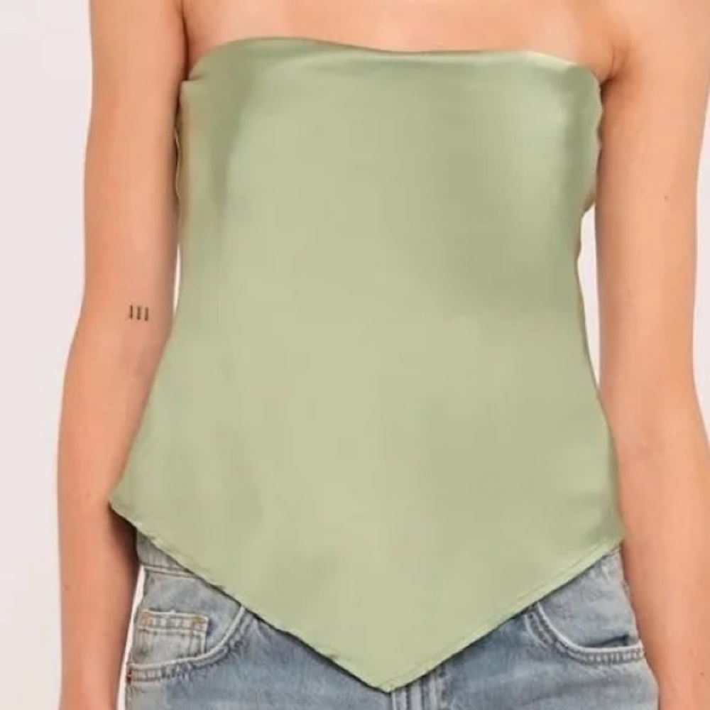 Heirloom Green Strapless Top
